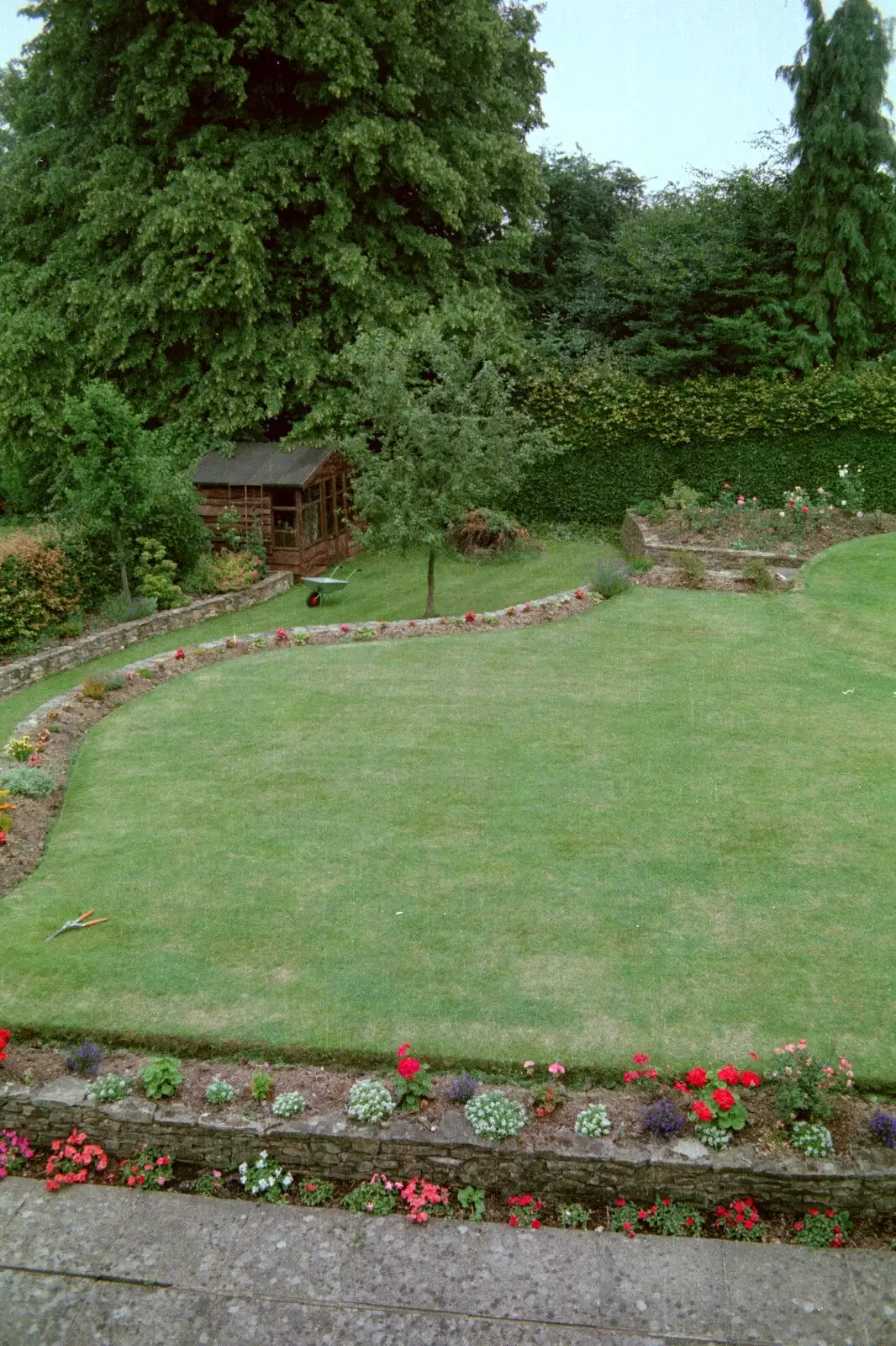 Dave Lock's back garden, from A Trip to Groombridge, Kent - 10th July 1986