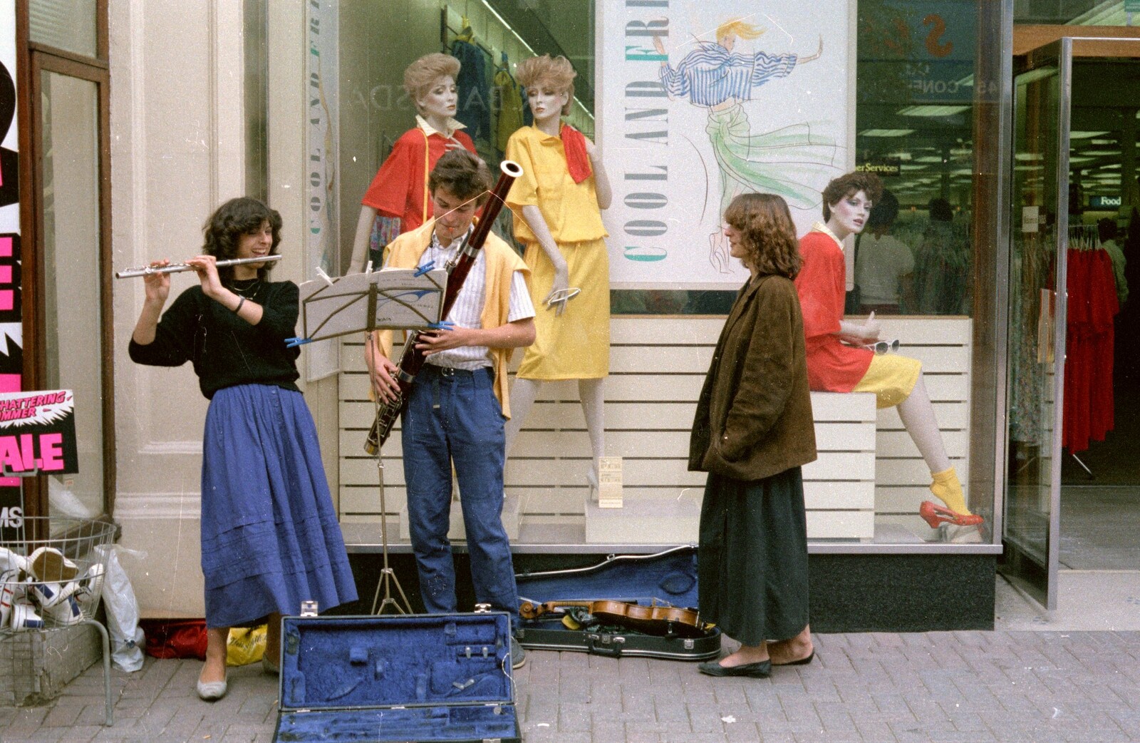 Bassoon busking outside Next from A Trip to Groombridge, Kent - 10th July 1986