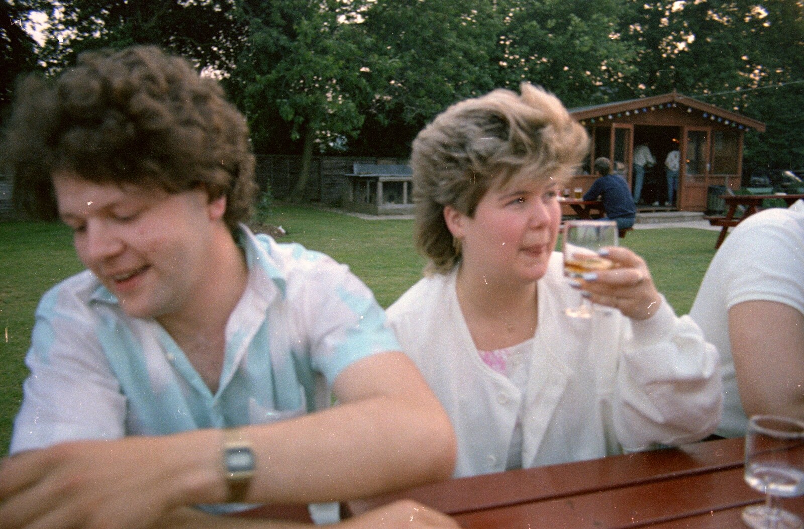 Glenn 'Ratburger' and Carol 'Pink Lady' from On the Beach Again and the CB Gang at the Pub, Barton on Sea and Hordle, Hampshire - 12th July 1986