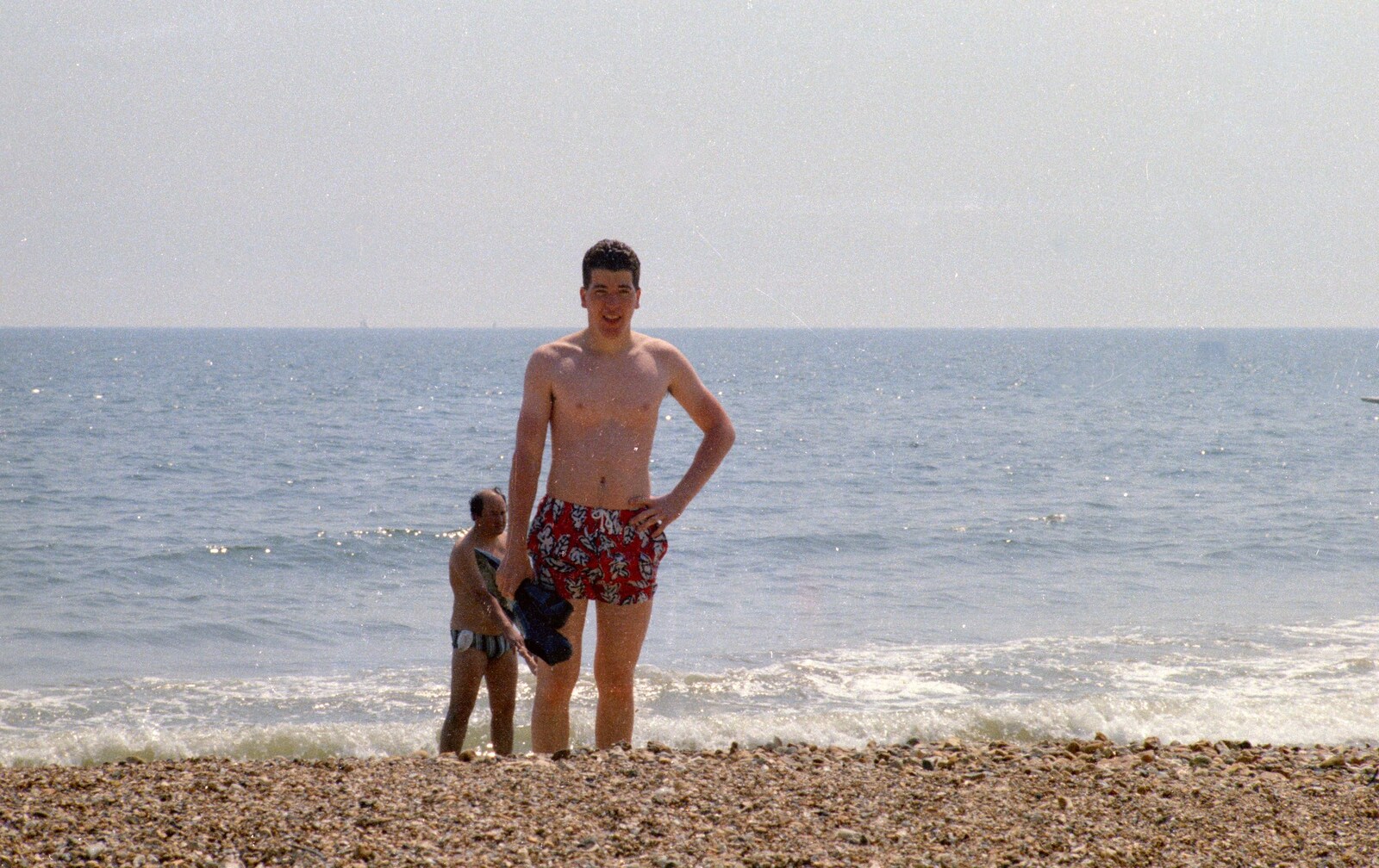 Jon on the beach from On the Beach Again and the CB Gang at the Pub, Barton on Sea and Hordle, Hampshire - 12th July 1986