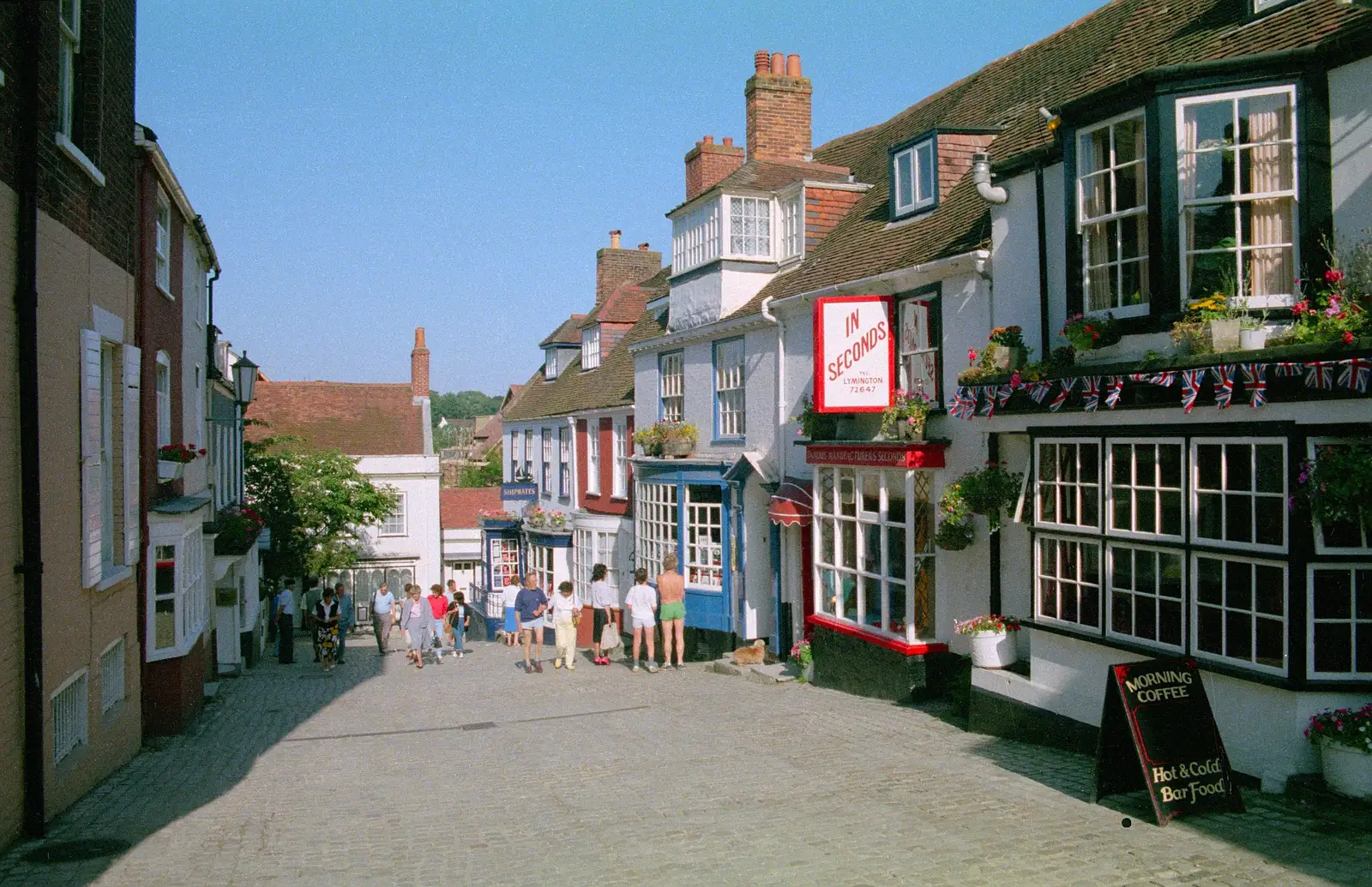 Quay Hill in Lymington, from Harvester Way Randomness, Lymington, Hampshire - 14th July 1986