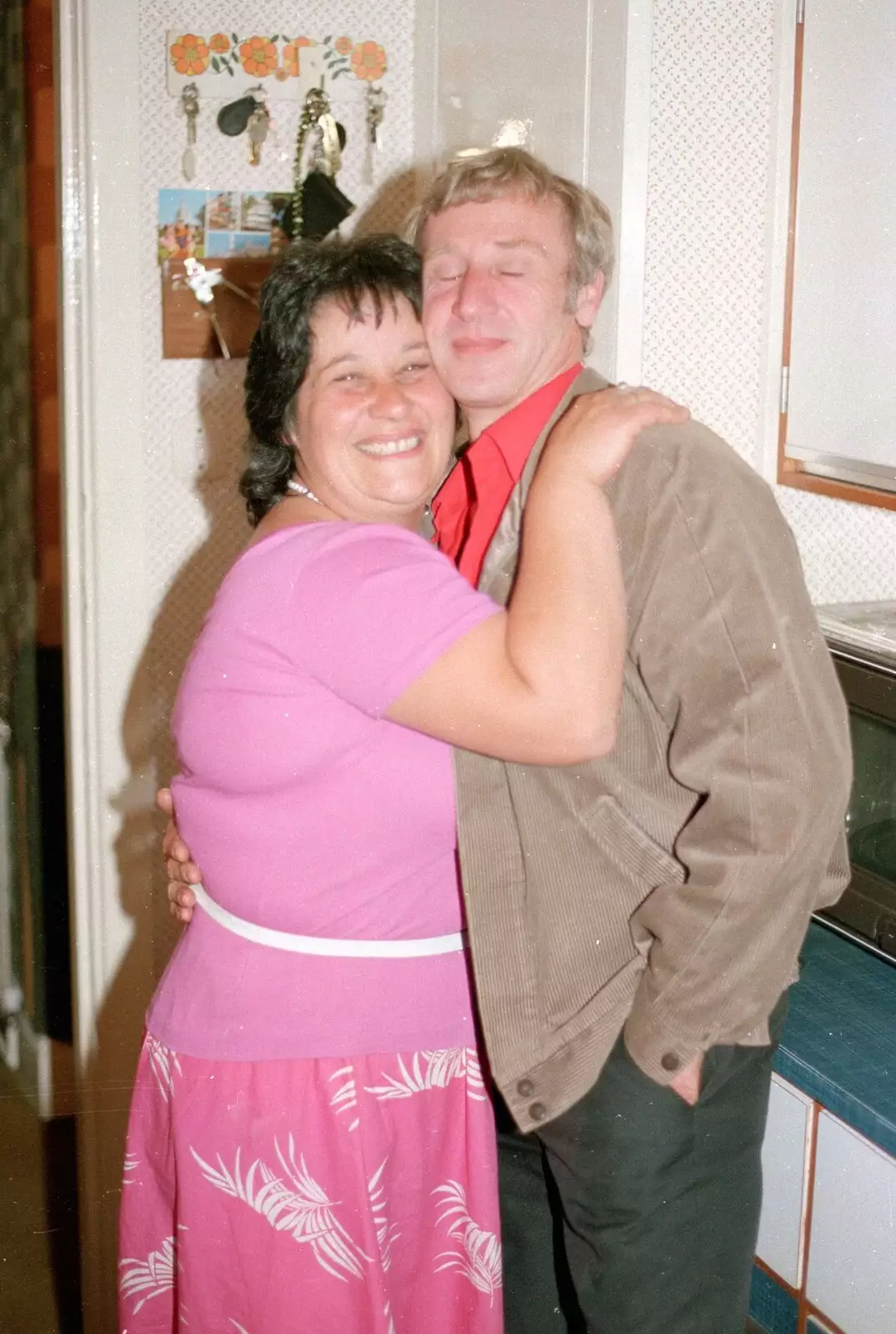 Pauline gives someone a hug, from A CB Radio Party, Stem Lane, New Milton - 15th July 1986