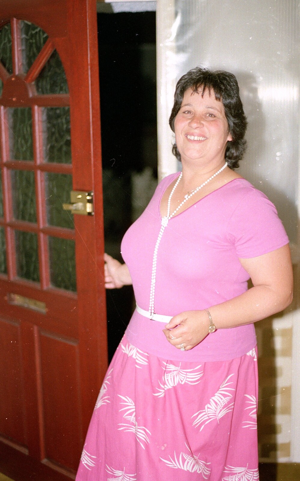 Pauline opens the door from A CB Radio Party, Stem Lane, New Milton - 15th July 1986