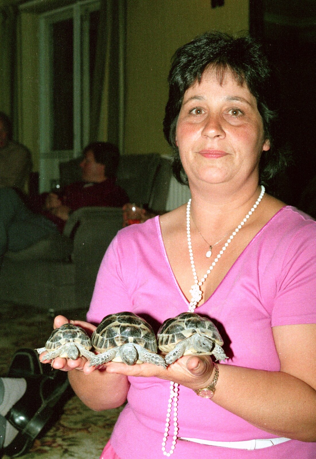 Pauline gets her tortoises out again from A CB Radio Party, Stem Lane, New Milton - 15th July 1986