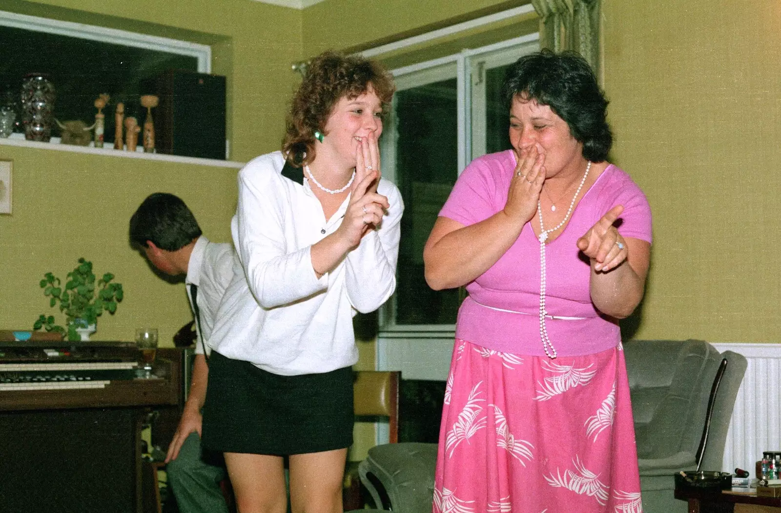 Clare and Pauline have a giggle, from A CB Radio Party, Stem Lane, New Milton - 15th July 1986