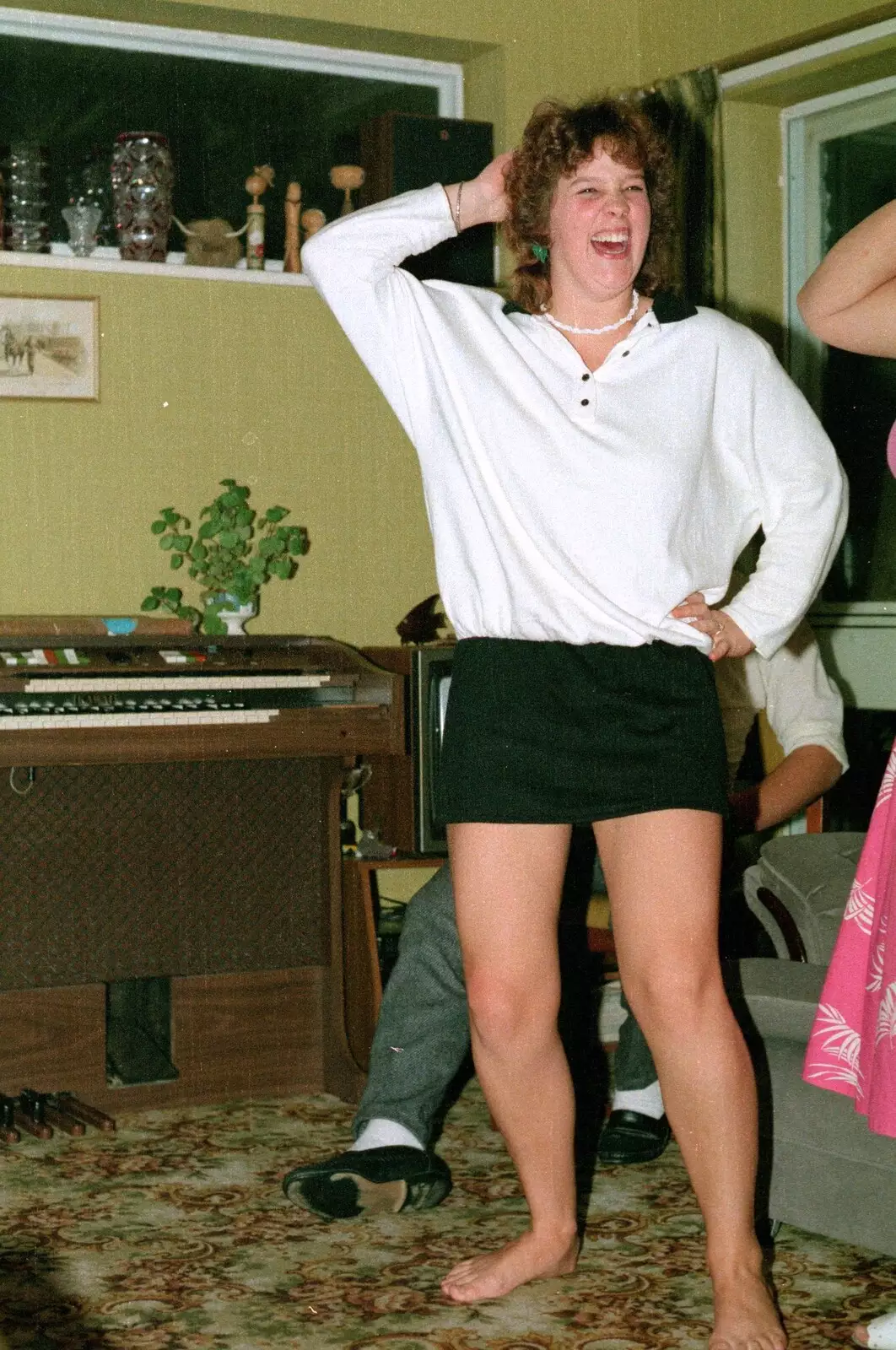 Clare does some dancing, from A CB Radio Party, Stem Lane, New Milton - 15th July 1986