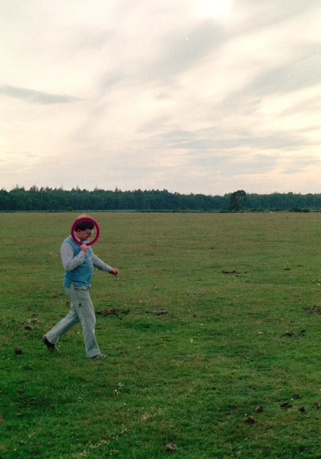 Hamish with a flying disc on his head, from A Vineyard Miscellany, Bransgore and the New Forest - 18th July 1986