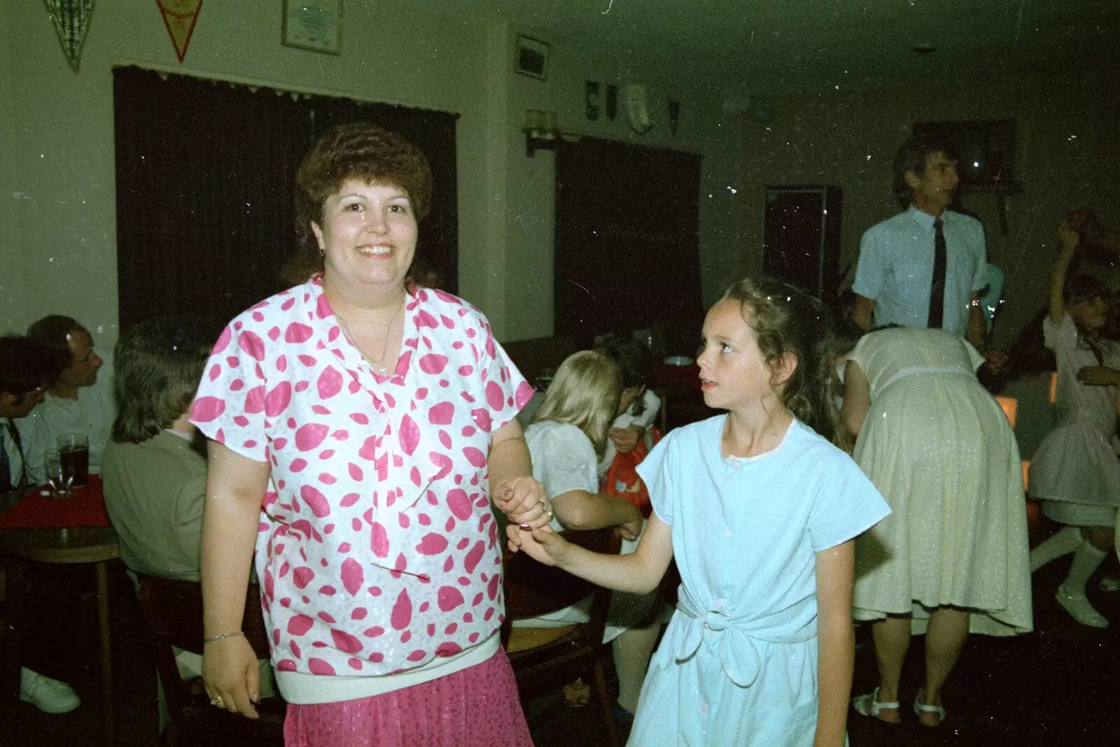 Diane and a small girl, from A CB Wedding and a Derelict Railway, Hampshire - 20th July 1986