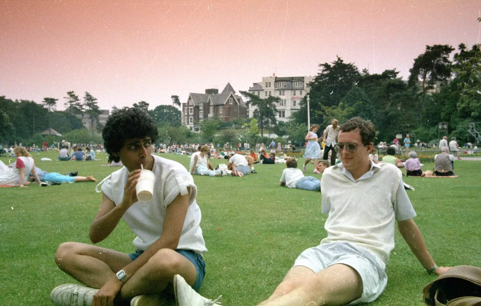 Chris and his (or Riki's) mate, from A CB Wedding and a Derelict Railway, Hampshire - 20th July 1986