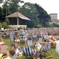 Massed deck chairs and a band in the pavillion, A CB Wedding and a Derelict Railway, Hampshire - 20th July 1986
