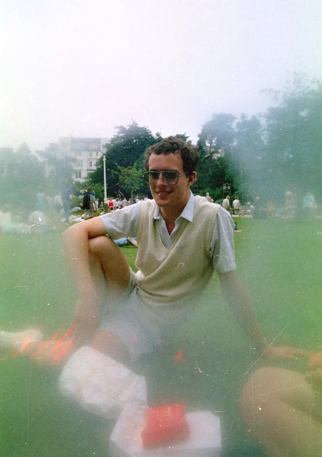 Chris through a Cokin filter, from A CB Wedding and a Derelict Railway, Hampshire - 20th July 1986