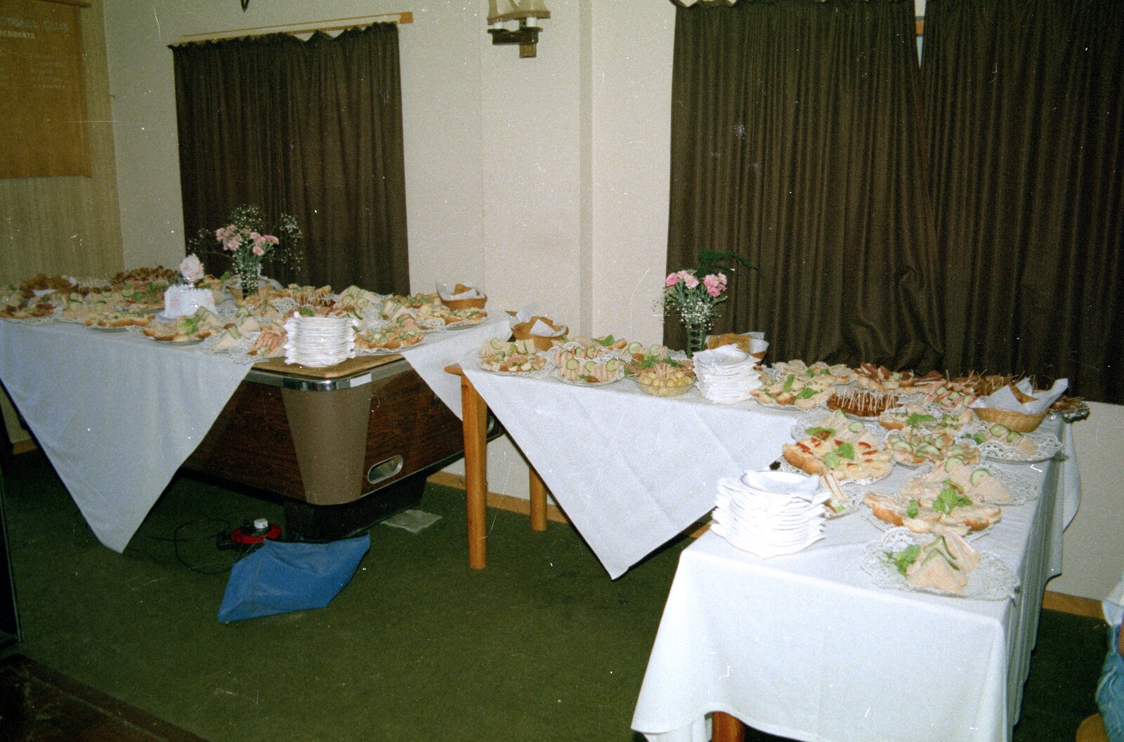 The wedding reception spread from A CB Wedding and a Derelict Railway, Hampshire - 20th July 1986