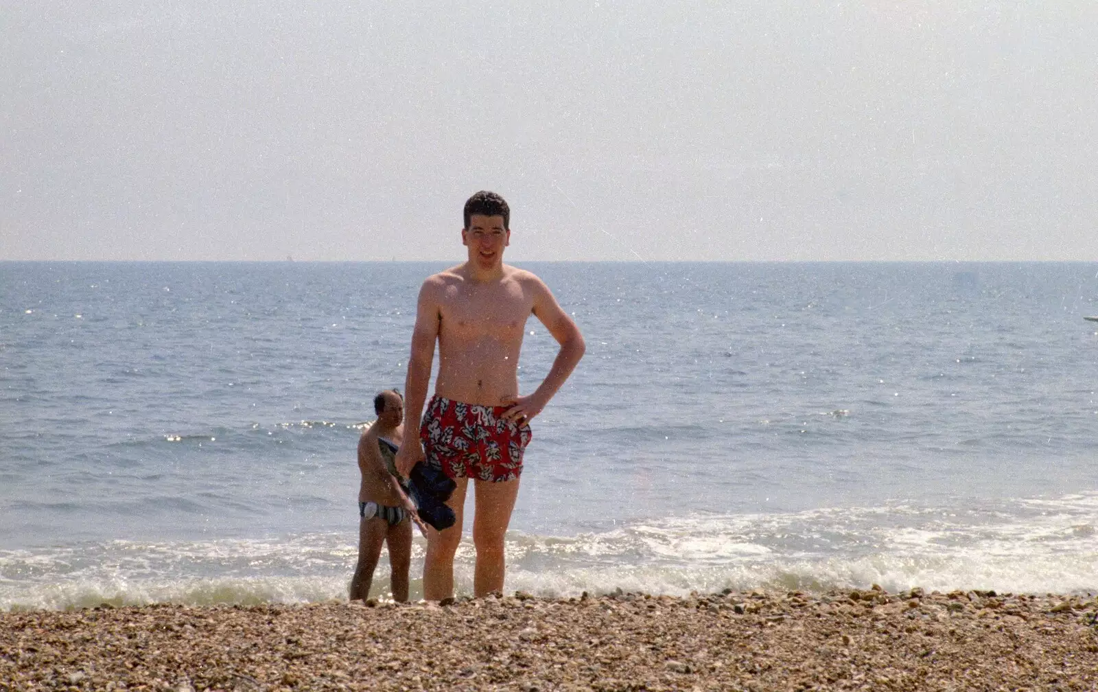 Jon on the beach, from On the Beach Again and the CB Gang at the Pub, Barton on Sea and Hordle, Hampshire - 25th July 1986