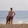 Jon on the beach, On the Beach Again and the CB Gang at the Pub, Barton on Sea and Hordle, Hampshire - 25th July 1986