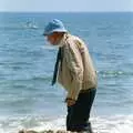 An old dude stumps about on the beach, On the Beach Again and the CB Gang at the Pub, Barton on Sea and Hordle, Hampshire - 25th July 1986
