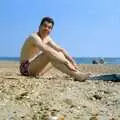 Jon and a pair of flippers, On the Beach Again and the CB Gang at the Pub, Barton on Sea and Hordle, Hampshire - 25th July 1986