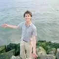 Sean on the rocks, On the Beach Again and the CB Gang at the Pub, Barton on Sea and Hordle, Hampshire - 25th July 1986