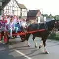 A horse and cart on the railway bridge, Sean and the New Milton Carnival, Hampshire - 1st August 1986