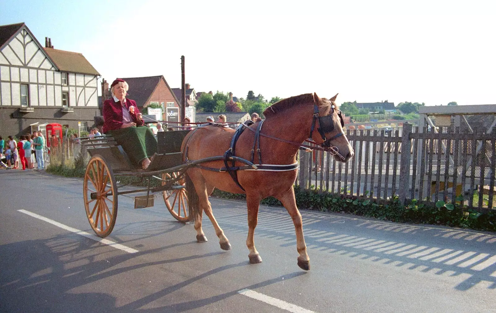 Another horse and trap trots over the bridge, from Sean and the New Milton Carnival, Hampshire - 1st August 1986