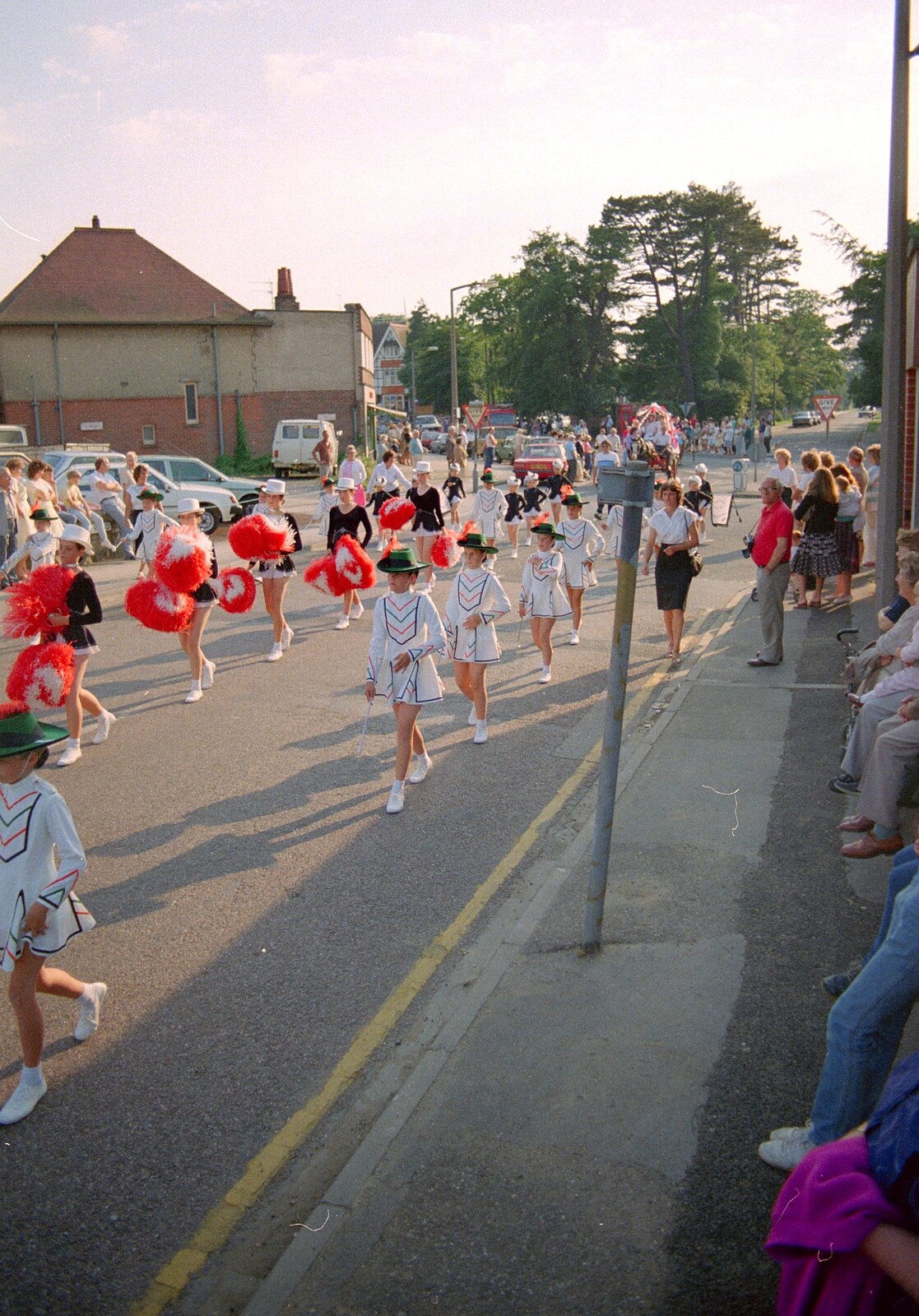 Majorettes on Manor Road from Sean and the New Milton Carnival, Hampshire - 1st August 1986