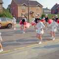 Majorettes march up Manor Road, Sean and the New Milton Carnival, Hampshire - 1st August 1986