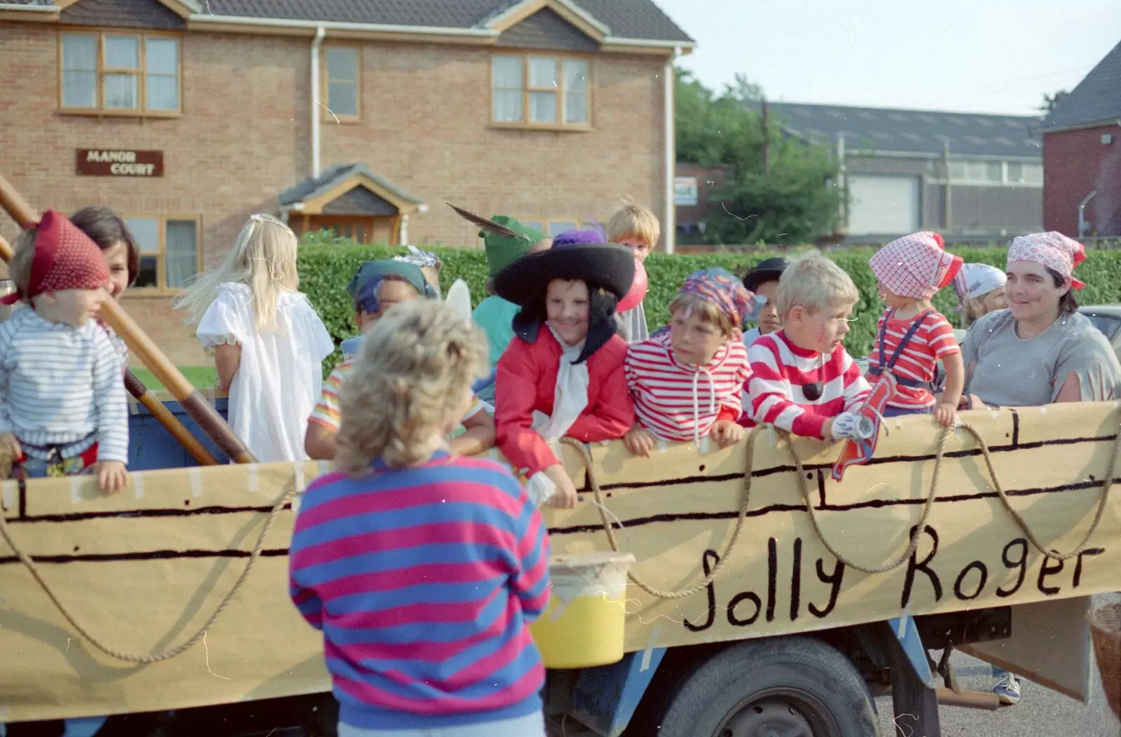 Children do the Jolly Roger, from Sean and the New Milton Carnival, Hampshire - 1st August 1986