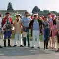 The McCarthy and Stone posse do a group photo, Sean and the New Milton Carnival, Hampshire - 1st August 1986