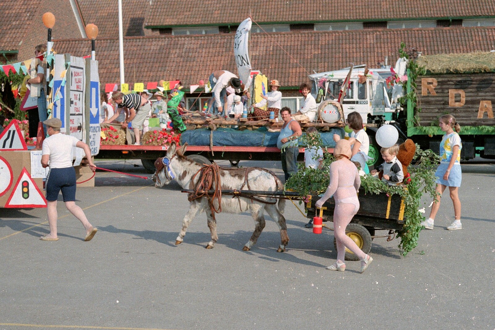 The donkey and pig-girl are off from Sean and the New Milton Carnival, Hampshire - 1st August 1986