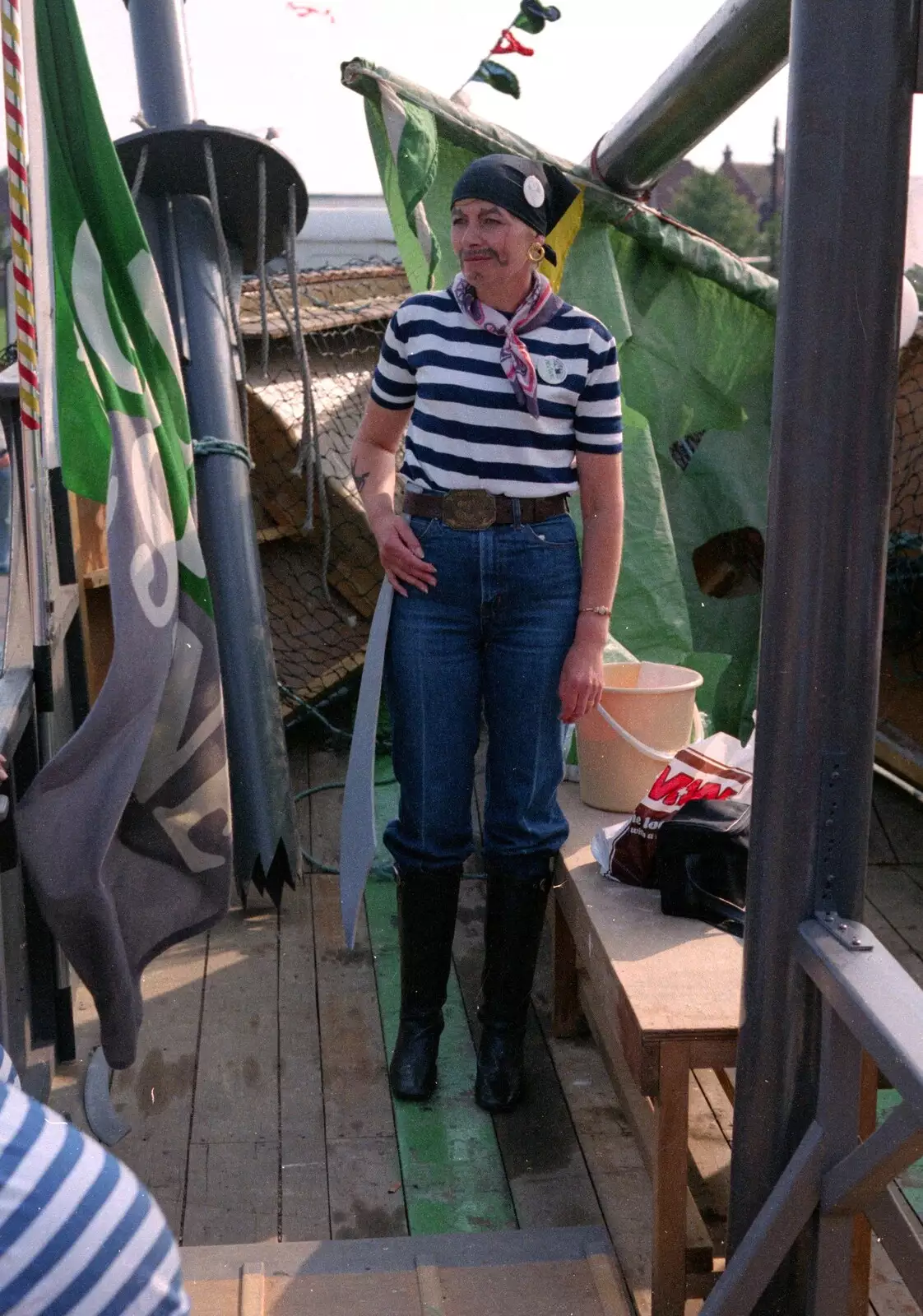 On deck of the Jolly Mac, from Sean and the New Milton Carnival, Hampshire - 1st August 1986