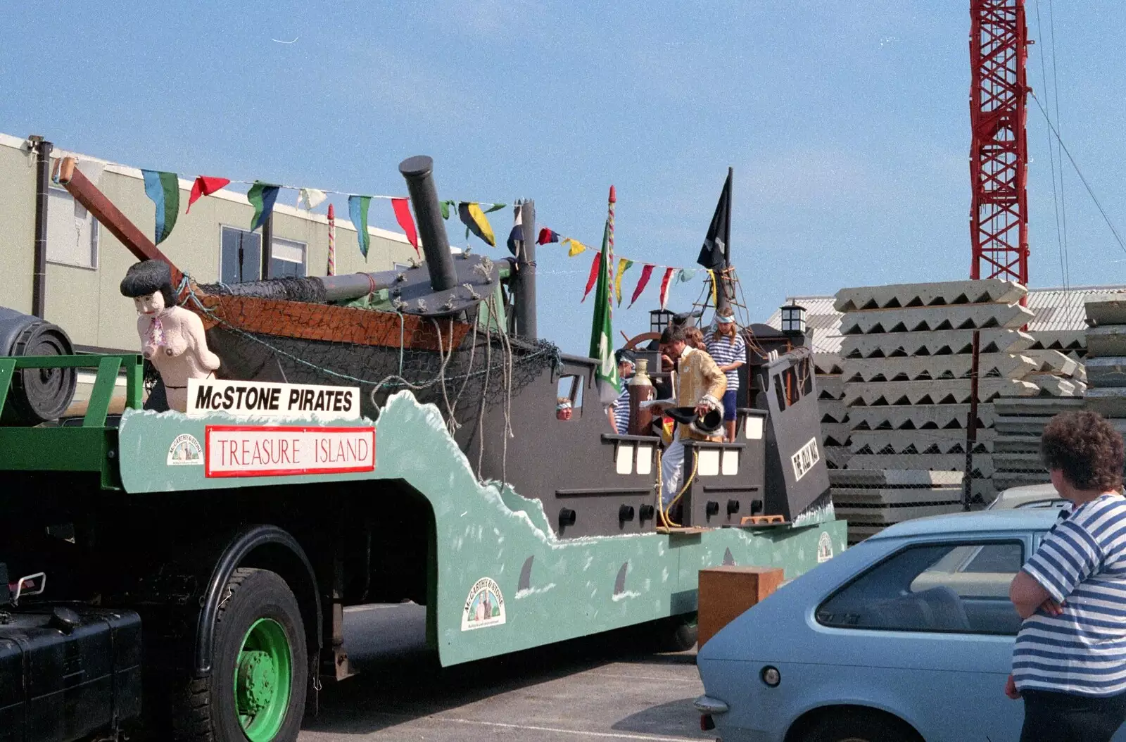 Outside McCarthy and Stone's New Milton HQ, from Sean and the New Milton Carnival, Hampshire - 1st August 1986