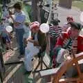 The pirates hang around in the playground, Sean and the New Milton Carnival, Hampshire - 1st August 1986