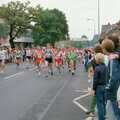 A mass of marathon runners, The New Forest Marathon, New Milton, Hampshire - 14th September 1986