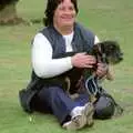 Pauline with a dog, The New Forest Marathon, New Milton, Hampshire - 14th September 1986