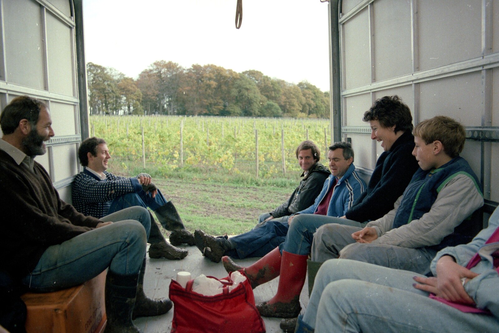 In the back of the van from Grape Picking and the Trip Back to Poly, Bransgore and London - 20th September 1986