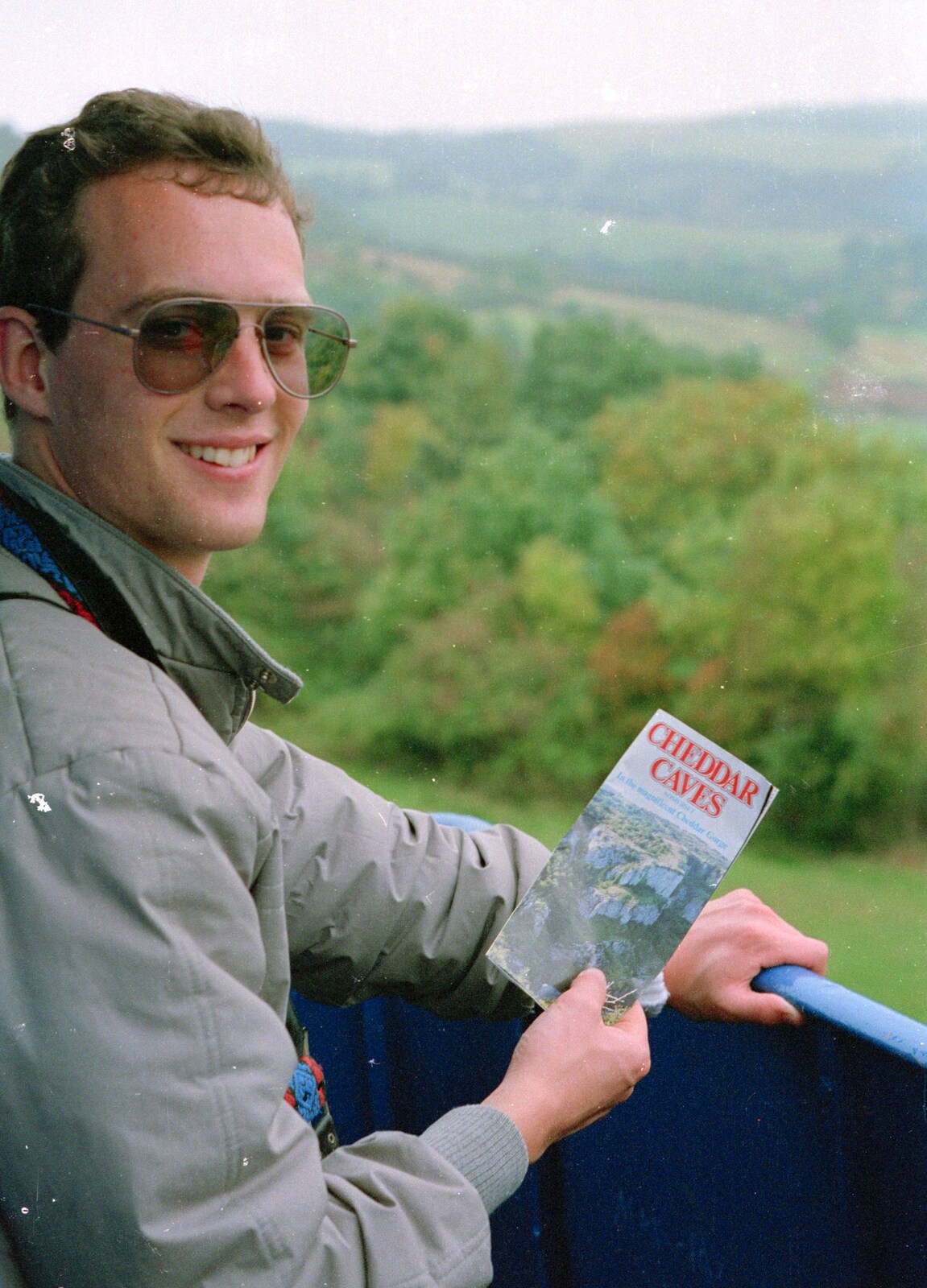 Chris looks out from a lookout from Uni: Back at Poly and a Trip to Cheddar Gorge, Somerset and Plymouth - 2nd October 1986