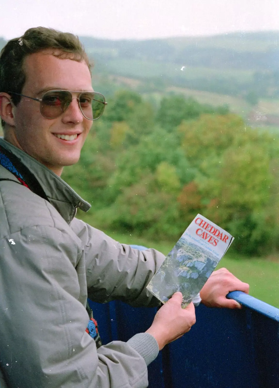 Chris looks out from a lookout, from Uni: Back at Poly and a Trip to Cheddar Gorge, Somerset and Plymouth - 2nd October 1986