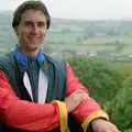 Riki at the top of the lookout, Uni: Back at Poly and a Trip to Cheddar Gorge, Somerset and Plymouth - 2nd October 1986