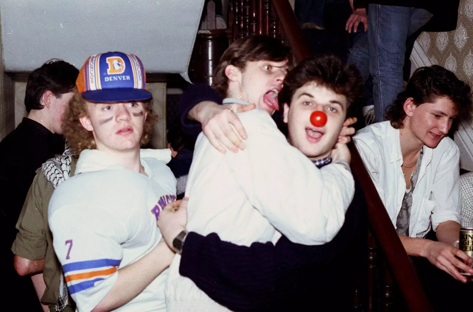 A bundle at the bottom of the stairs, from Uni: Simon Read's Party, North Road East, Plymouth - 10th October 1986