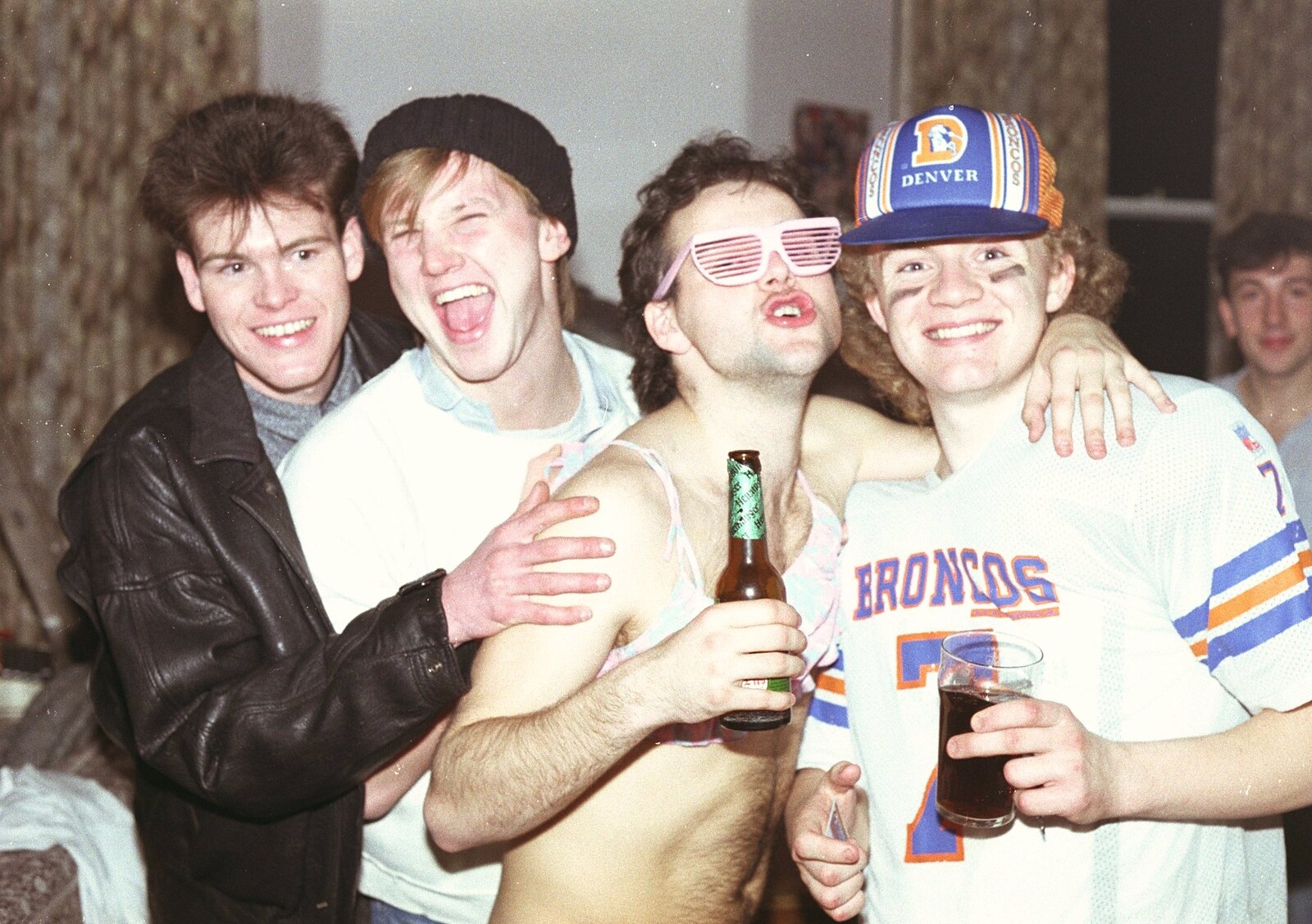 Ian Dunwoody with no shirt and funky shades from Uni: Simon Read's Party, North Road East, Plymouth - 10th October 1986