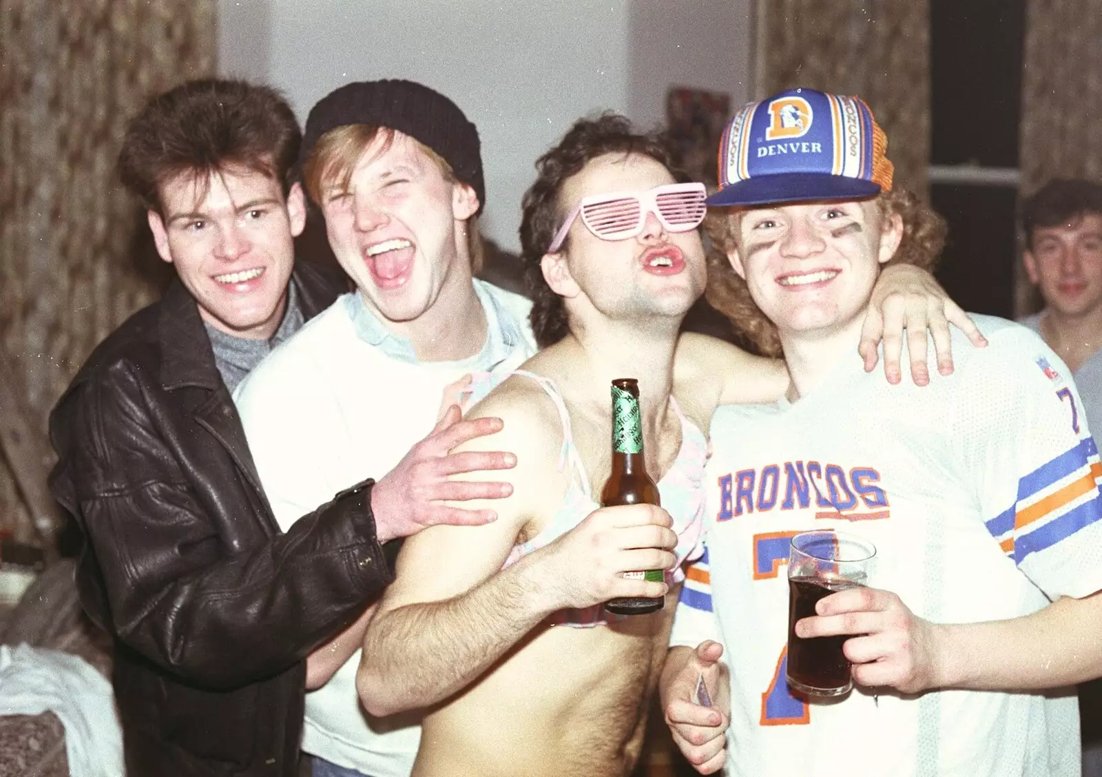 Ian Dunwoody with no shirt and funky shades, from Uni: Simon Read's Party, North Road East, Plymouth - 10th October 1986