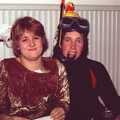 Sam Kennedy's girlfriend, and a scuba diver with duck, Uni: Simon Read's Party, North Road East, Plymouth - 10th October 1986