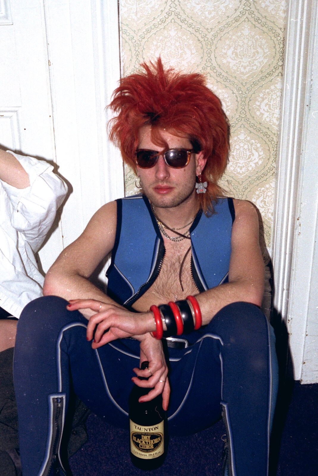 Punk surfer and some Dry Blackthorn Cider from Uni: Simon Read's Party, North Road East, Plymouth - 10th October 1986