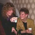 Something is discussed over plastic cups of wine, Uni: Simon Read's Party, North Road East, Plymouth - 10th October 1986