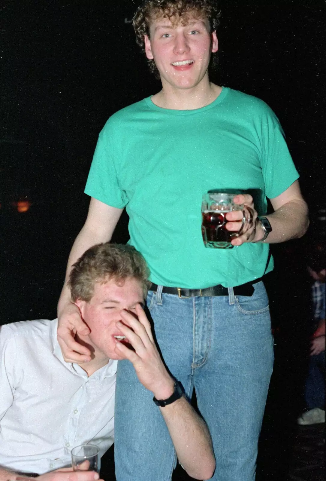 Some curious messing around, from Uni: A Party in Snobs Nightclub, Mayflower Street, Plymouth - 18th October 1986