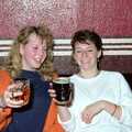 Girls drinking pints, Uni: A Party in Snobs Nightclub, Mayflower Street, Plymouth - 18th October 1986
