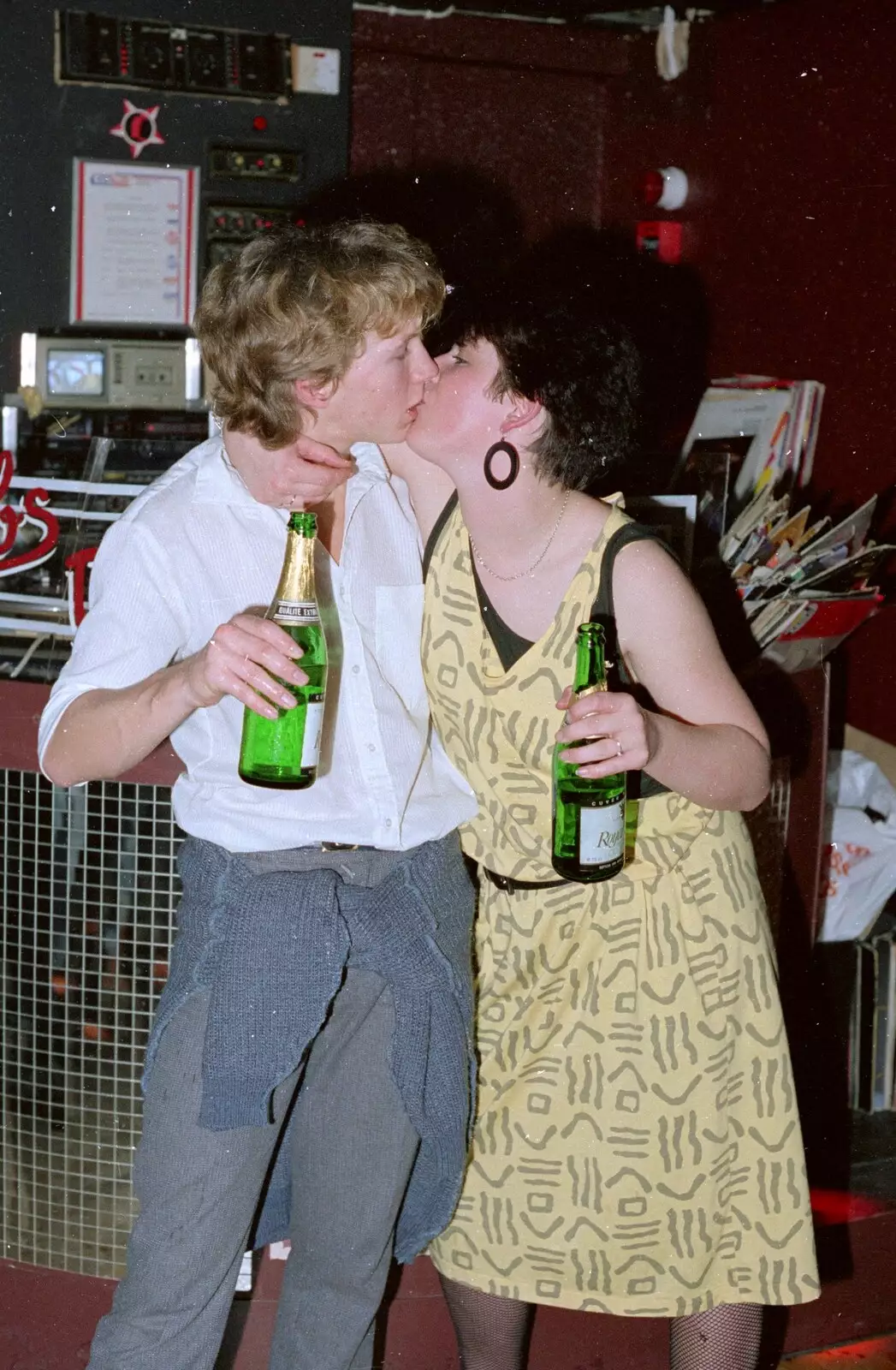 Birthday snog, from Uni: A Party in Snobs Nightclub, Mayflower Street, Plymouth - 18th October 1986