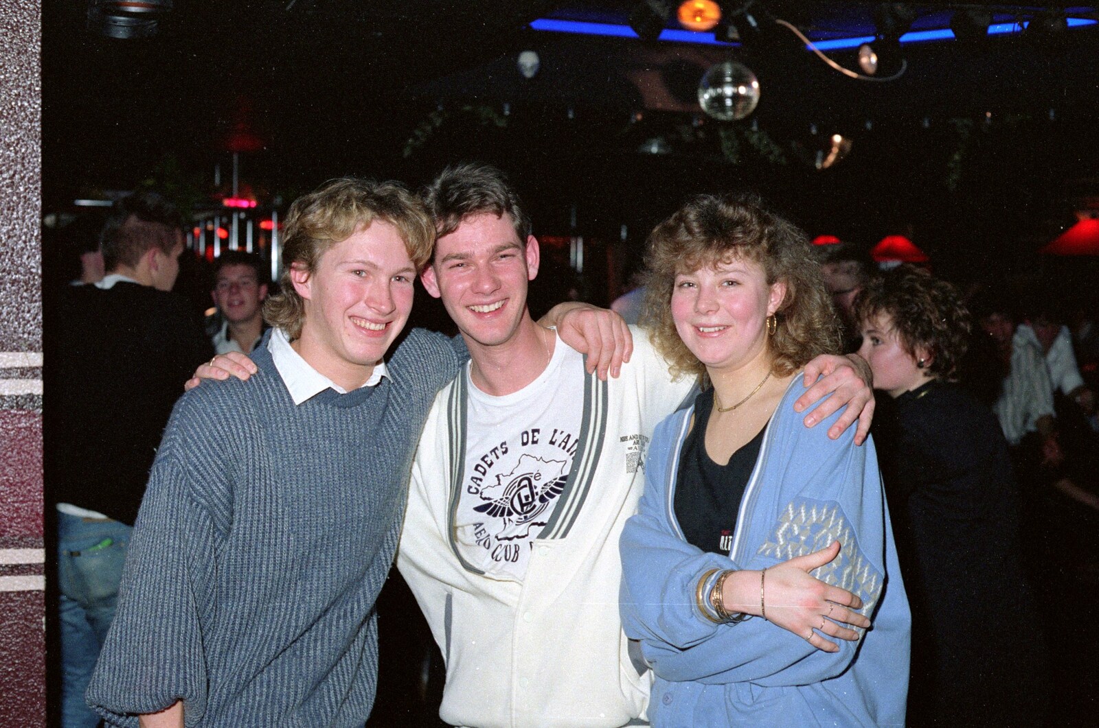 Malc's mates from Uni: A Party in Snobs Nightclub, Mayflower Street, Plymouth - 18th October 1986