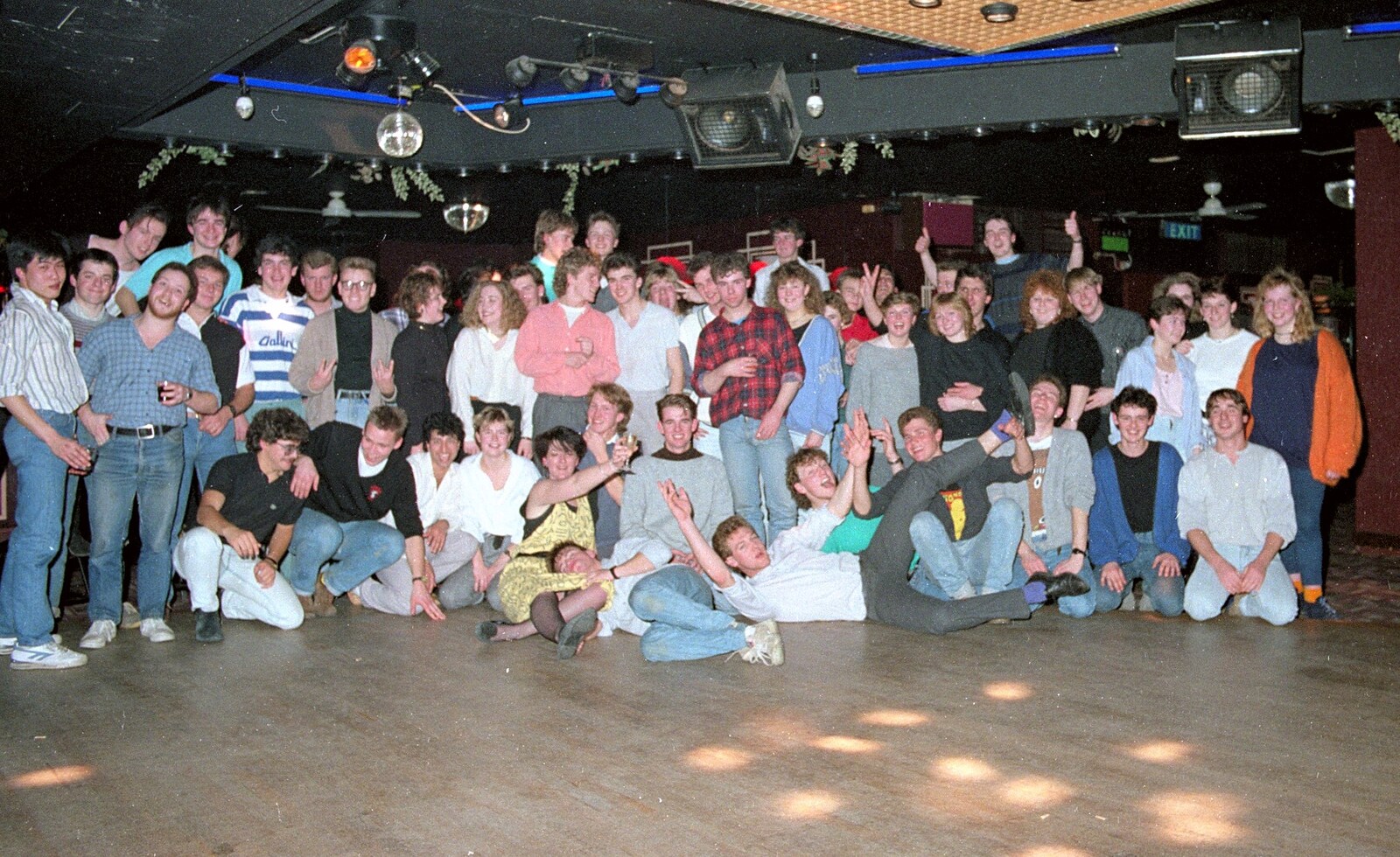 There's a pile-up on the dancefloor from Uni: A Party in Snobs Nightclub, Mayflower Street, Plymouth - 18th October 1986