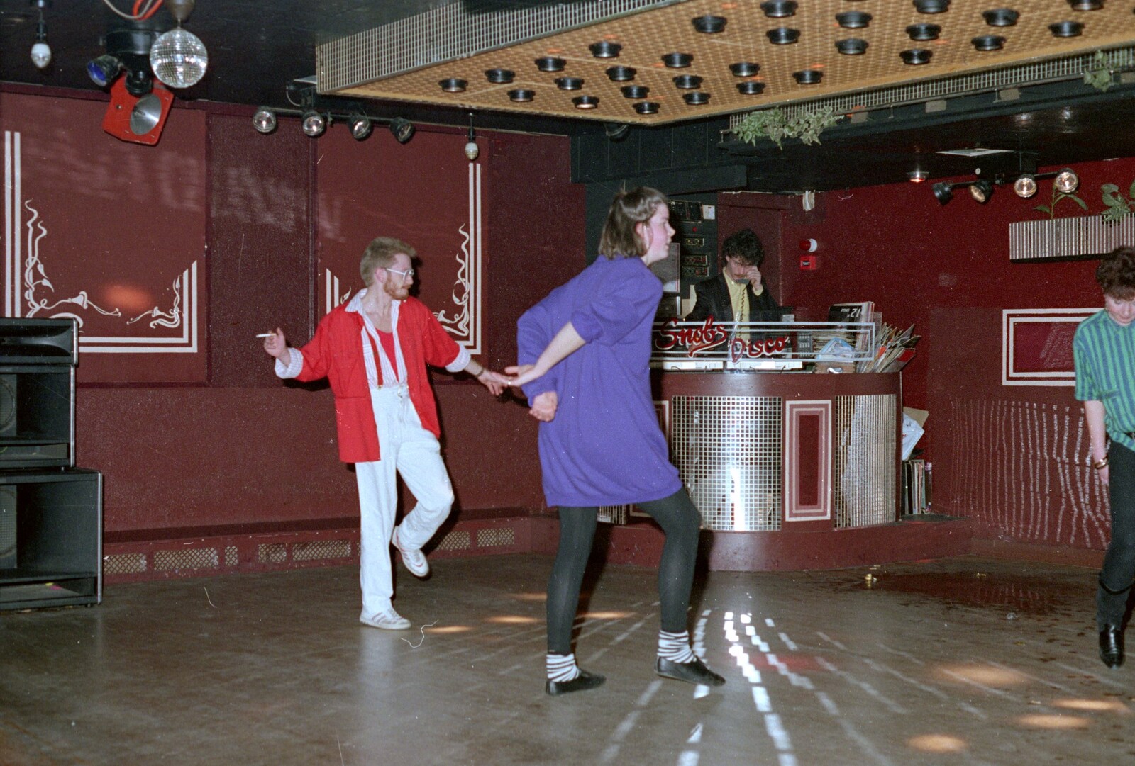 Dancing with a fag on from Uni: A Party in Snobs Nightclub, Mayflower Street, Plymouth - 18th October 1986