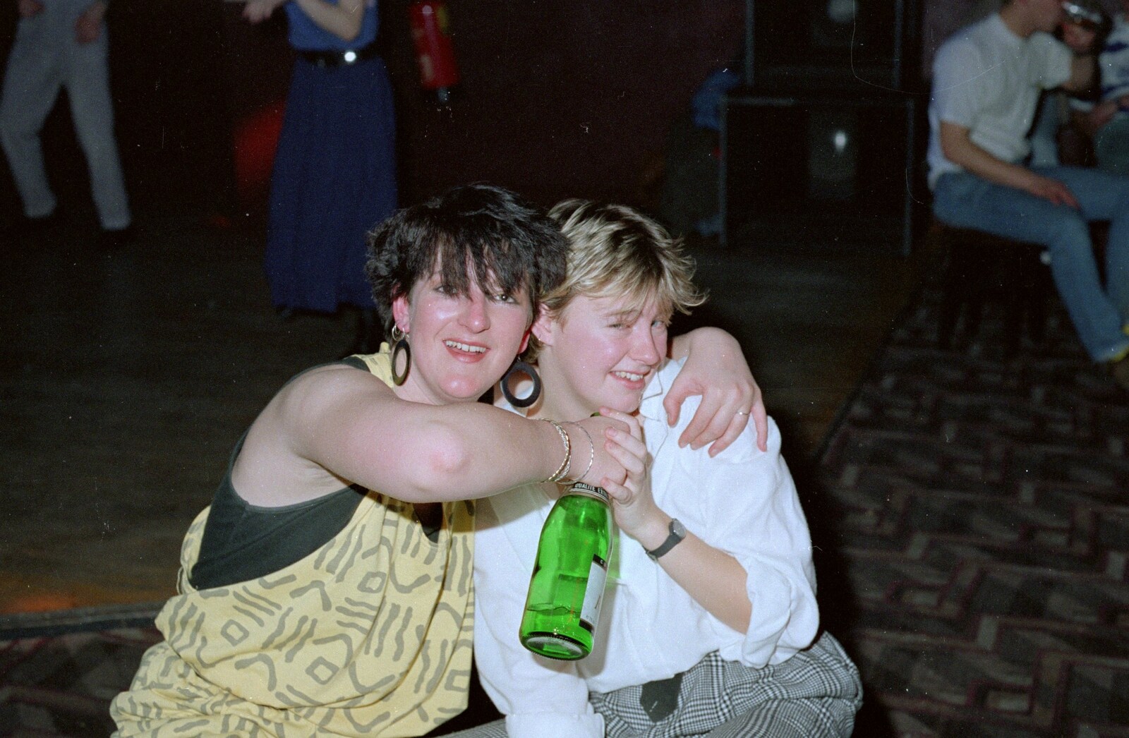 Messing around with the bottle of fizz from Uni: A Party in Snobs Nightclub, Mayflower Street, Plymouth - 18th October 1986